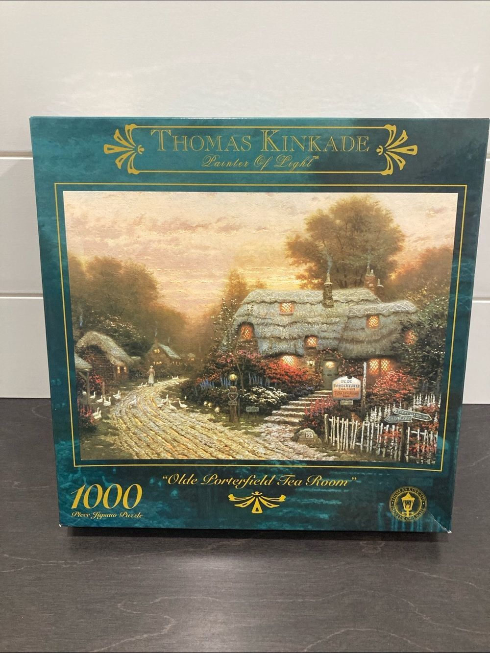 Vintage 1999 Thomas Kinkade "Olde Porterfield Tea Room" 1000-Piece Jigsaw Puzzle